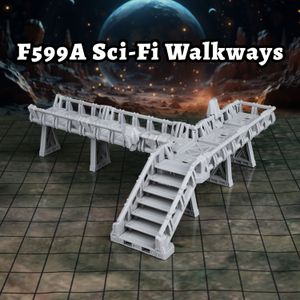 Terrain Set For Rpgs - 3d With Modular Walkways, Stairs, And Platforms - And Tabletop Games