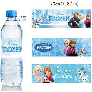 TEMU 10/24/30 stuks Disney Frozen Elsa Prinses Waterfles Stickers Cartoon Thema Herbruikbare Stickers Feestdecoratie Sfeeraccessoires Synthetische Edelstenen