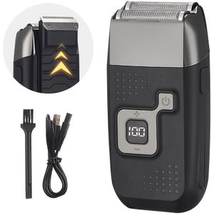Herensnellereep, Oplaadbare Elektrische Scheerapparaat met Dubbele Mesjes voor Baard en Bakkebaarden, Wasbare Verzorgingsscheerapparaat met USB-Opladen