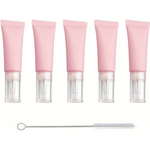 5-/10- 10ml Dispenserflesjes Set voor Foundation, Lotion, Etherische Olie, Crème, Bodylotion - Nauwkeurige Dosering, Reisvriendelijk & Draagbaar met Reinigingsborstel