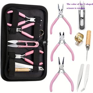 8-Delige Sieraden Maken Tool Set met 3 , Inclusief Ronde , Punten en Knippers, Non-Geslepen Pincetten voor Beginners en Enthusiasten