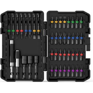 45pcs Screwdriver Bit Set, Impact Driver Bit Set, Power Driver Bit Set Black