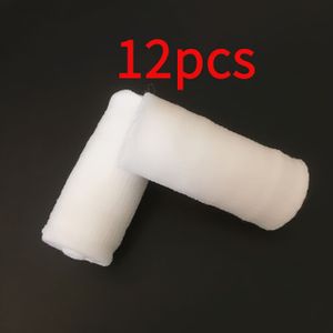 12 Rollen Elastische Verband Ademend Rekbare Witte Gaas Individueel Verpakt voor Vinger, Pols- en Beenondersteuning