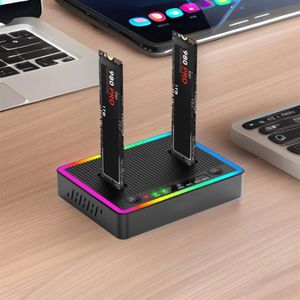 3C-M. 2 Dubbele Dubbele Schijf Klonestation / NVMe Basis Offline Klonenkopie Machine Schijf Doos 20GB, USB Type-C Interface, Dubbele Schijf Klonestation, USB Type-C Docking Station