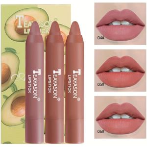 Pack van 3 Lippenstiften in Was Krijt Doosje Mat Frosted Fluweel Luchtige Lippenstift Pennen Kerstmis, Valentijnsdag Geschenk