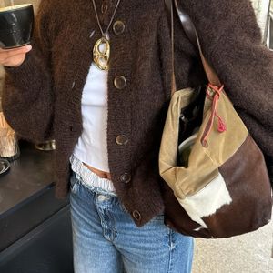 Dames Vintage Trui Jas - Zachte Lange Mouw Vest met Knoopsluiting, Chique Buitenjas voor Kantoor en Feestjes, Machinewasbaar Herfst Winter Lente Jas voor Dagelijks Gebruik &