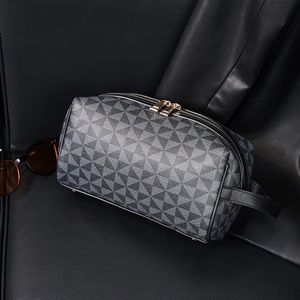 Men's Geometric Pattern Handheld Crossbody Bag - Durable Fabric With Golden-tone Hardware, Spacious For Outdoor, Commuting & Casual Use - Black