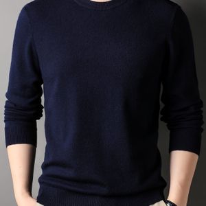 100% Wol Herfst/Winter Kleur Ronde Hals Trui voor Mannen