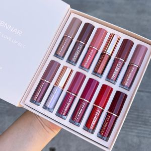 12-delige Fluweel Matte Vloeibare Lippenstift Set, Waterdicht Langdurig Sneldrogend Niet-Klevend Cup Nude Lippenstift Kit, Tot 24U Draagbaar, Lippenmake-up Cadeauset voor Vrouwen