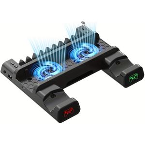 PS4 Koelventilatierooster voor Playstation 4/PS4 Slim/PS4 Pro PS4 Stand met Dubbele Controllerpoorten, Oplaadstation met USB-poort voor Snel Opladen en 10 Spelerslots