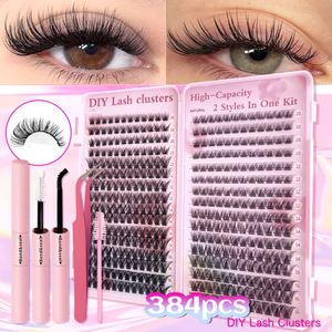 Vals Wimperboek Kit (Lijm + Pincet + Borstel) Waterdicht DIY Wimperverlenging Kit D Curl Getuft Wimperverlenging Kit Enkel Wimper Kit
