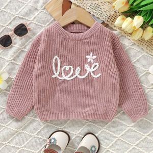 Schattige Trui, Baby Letter Geborduurde Letter Fashion Warme Pullover