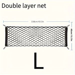 Elastic Car Trunk Storage Net Organizer With Hooks, Polyester Cargo Net For Vehicle, Motorcycle, Bicycle, Atv - Essential Automotive Interior Accessory (1-pack)
