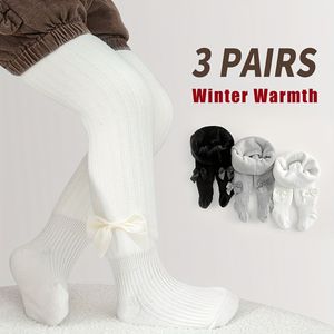 3-Pack Meisjes Thermische Winterpak - Dikke Broek & Strikversierde Onderkant, Alleen Handwas, Warme Outfits voor Buitenspelen & Casual Kleding (3) - Bundel van 3 Stuks