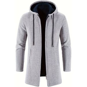 Heren Winter Chenille Jas met Capuchon en Volledige Rits - Zachte Buitenjas Geschikt voor Koud Weer, Wasmachinebestendige Casual Buitenkleding (Chenille Stof)