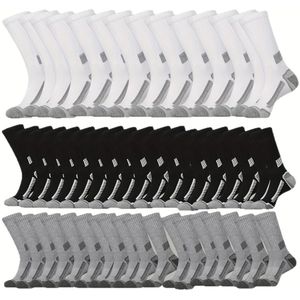10 Paar Herensokken Sokken Herenbasketbal Sport Middenbuis Lange Sokken Zwart En Wit Grijs Elite Heren En Dames Hetzelfde Stijl Herfst En Winter
