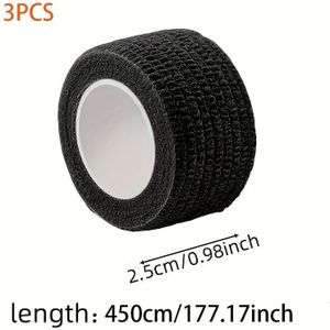 3-Pack Zwarte Polyester Hoofdtelefoon Hoofdband Beschermingsband, Anti-Vet Peeling Reparatie Strip voor Over-Ear Headsets, Duurzaam Vezelmateriaal, Geen Elektronische Componenten