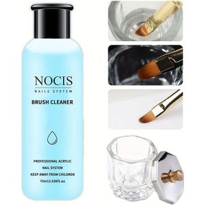 75ml Borstelreiniger Set – Geurloze Sneldissolvende Gel Residuverwijderaar, Acrylnagel Verlenging & Carving – Compleet Manicure Gereedschapset