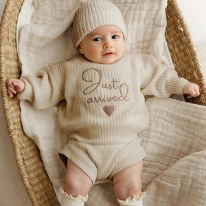 3-delige Fotografie Outfit voor Pasgeborenen, Gebreide Capuchon Trui voor Baby Meisjes, Herfst/Winter Kledingset voor Jongens, Perfect voor Buiten