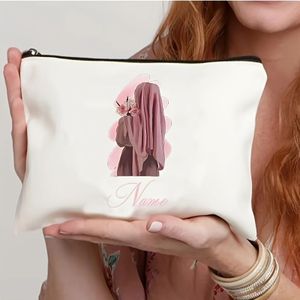 Personalized -themed Makeup Pouch With Custom Name - Lightweight Zipper Organizer For Travel & Eid Gifts, Unisex Adult, Non-scented, Eid Gift| Design|zippered Pouch, Makeup Organizer