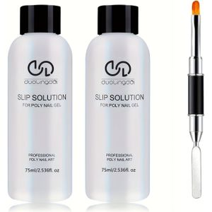 Poly Gel Slip Solution 150ml Kit, Nagelverlengingsvloeistof, -stick Poly Gel Slip Solutions voor Poly Nagelgel, met Nagelkunstkwast, Starterskit voor DIY Nagelgel Vloeistofverlenging