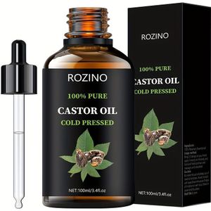 ROZINO Ongeraffineerd Ricinusolie, Koud Geperst voor Haar, Wimpers, Wenkbrauwen, Huid & Nagels Verzorging, Hypoallergeen, Alle Huidtypes, Unisex-Volwassenen, Effect, Huidverzorgingsingrediënt