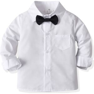Wit Overhemd voor Jongens, Enkel Stuk, Formeel Overhemd, Eenvoudig en Elegant Wit Overhemd, Herenoverhemd