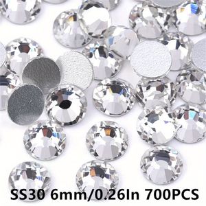 700-5000 stuks Transparante Witte 3D Nagelkunst Decoratie Strass Steentjes Zilverkleurige Flatback Strass Steentjes Glitter Edelstenen SS6-SS30