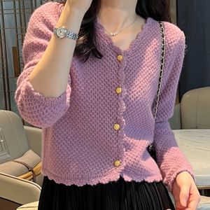 V-hals Cardigan met Drop Shoulder voor Vrouwen, Nieuwe Herfst/Winter Collectie Veelzijdige Pullover