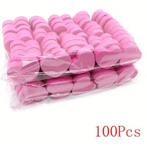 100 Stuks Hartvorm Dubbelzijdig Nagelvijl Spons Nagel Blokvijl Wasbare Nagelverzorging Voor Vormgeven/gladmakende Vingernagel