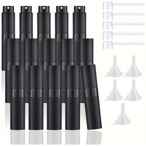 Set van 5/10/15 draagbare lege sprayflessen, metalen aluminium navulbare parfumfles met glazen voering, 8 ml lege reisaccessoires