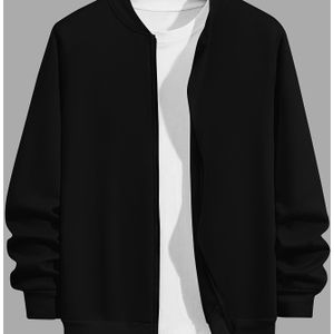 Heren Casual Kleur Ritsjack, Chique Baseball Kraag Jack voor Herfst Winter, GROTE MATEN