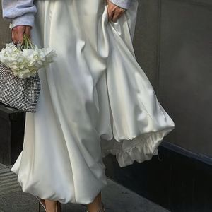 Dames Casual Hoge Taille Rode Plooierende Rok - Lente/Zomer Stijl, Drape Design, Elegante A-Lijn met Ruffle Detail, Perfect voor Casual Kleding, Casual Kleding|Elegante A-line Rok|Draped Detail