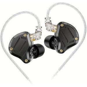 KZ 2,4BA+1DD 5 Driver in-Ear HiFi Metalen Oortelefoons | Roestvrijstalen , 2-Pin Afneembare Kabel, Condensator Microfoon, 3.5 mm Jack