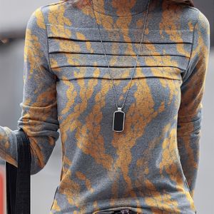 Elegante dames T-shirt met lange mouwen - Zachte alledaagse & formele tops, niet-doorschijnend basislaag shirt voor herfst/winter, kantoor, feest