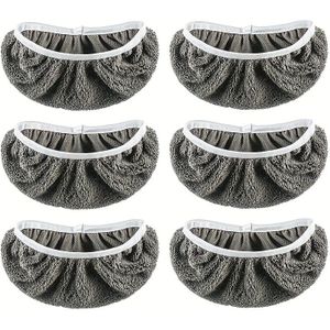 6 stuks Premium Herbruikbare Dweilpads - Wasbaar, Duurzaam & Hoge Absorptie Microvezel Reinigingspads met Elastische Band voor Veilige Pasvorm - Compatibel met de Meeste Standaard Dweilen voor