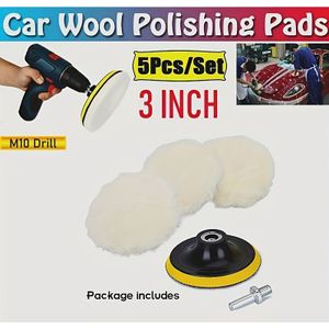5pcs, 3 Car Polishing Waxing Buffing Car Polisher Kit For M10 Car Car-
