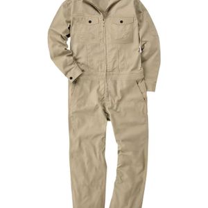Heren Cargo Jumpsuit in Kleur met Volledige Rits, Lange Mouwen en Zakken aan de Voorkant