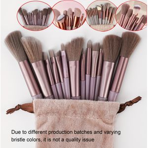 Premium 13-delige Make-up Kwastenset met Perfect Zachte Reistas - Hoogwaardige Roze Gereedschappen, Vervaardigd van Premium voor Foutloos Uitstralen en Draagbare Opbergcase