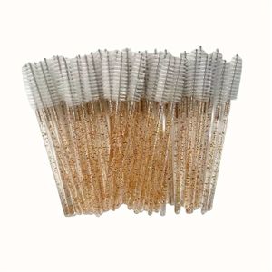 40st Glitterende Mascara Stokjes met Gouden Handvatten - Geurloze Wenkbrauw- & Wimperborstels voor Huidtypes