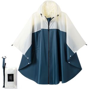 Unisex Hoogwaardige Regenponcho met Capuchon, Rits Sluiting & Zijzakken - Lichtgewicht Winddicht Ontwerp voor Buitenactiviteiten, Kamperen, Wandelen, Regenkleding, Duurzaam Stof