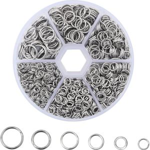 900pcs 304 Stainless Steel Jump Rings For Jewelry Making Open Jump Rings 4/5/6/7/8/10mm Silvery O-ring Connectors Chain Links For Diy Bracelets Earrings Necklaces