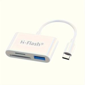 H-Flash 3-in-1 USB-C SD/TF/Micro SD Kaartlezer en -schrijver, UVG-A)