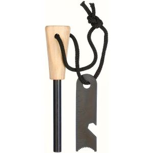Tweetalig draagbaar wilderniscampingset met houten handvat wrijfsteen, geschikt voor buiten kamperen