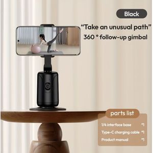 Auto Gezicht Volgen Statief, Opvouwbaar 360° Rotatie Lichaam Telefoon Camera Houder met Afstandsbediening Selfie Stok, Geen App, Gebarenbediening, voor Vlog, Tiktok