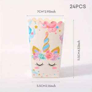 10/24pcs Unicorn Popcorn Boxes, Food Boxes, Boxes, Candy Boxes, Birthday Party Decorations And Snack Boxes For Night, Party Party Supplies