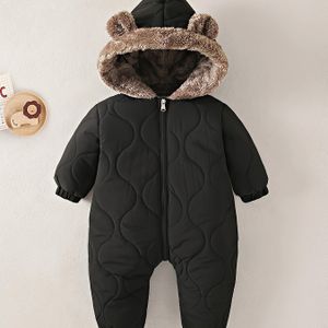 Winter Warm Jumpsuit voor baby's, Verdikt en Fleece-gevoerd, Geschikt voor peuters en kruipende kinderen, voor buiten
