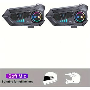 Draadloze motorhelm intercom headset, dubbele , dubbel , oplaadbare lithium-polymeer batterij, intercom voor 2 rijders, muziek en intercom tegelijkertijd