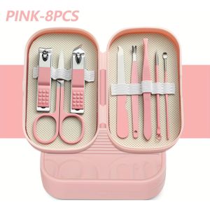 Modern Stijl 8- Voetverzorgingsset, Inclusief Nagelknippers en Trimtools met Draagbare Opbergdoos - Unisex Nagelschaar Set, Geurloos, Geen of Batterij Nodig, Gewicht ≤300g