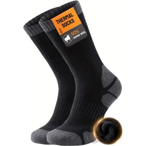 1 Paar Heren Thermische Sokken Dames Wol Sokken Dikke Warme Wintersokken Crew Sokken voor Werk, Wandelen, Skiën, Hardlopen en Buitensporten